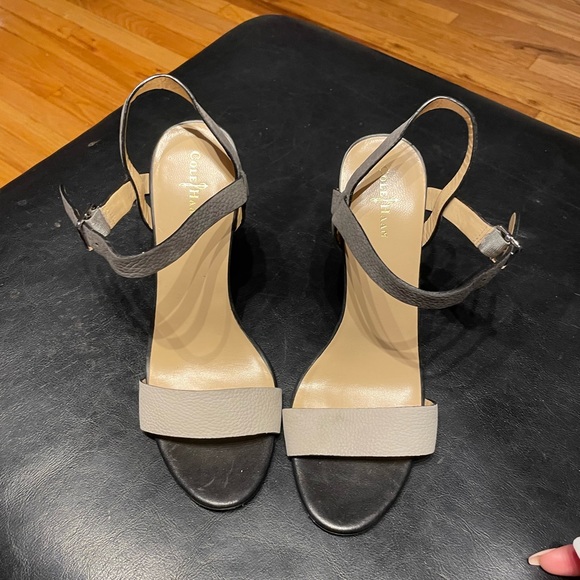 Minetta Nike Air Sandals Heels Chunky Block Pumps Tricolor Ankle Strap Stilettos - Picture 2 of 8